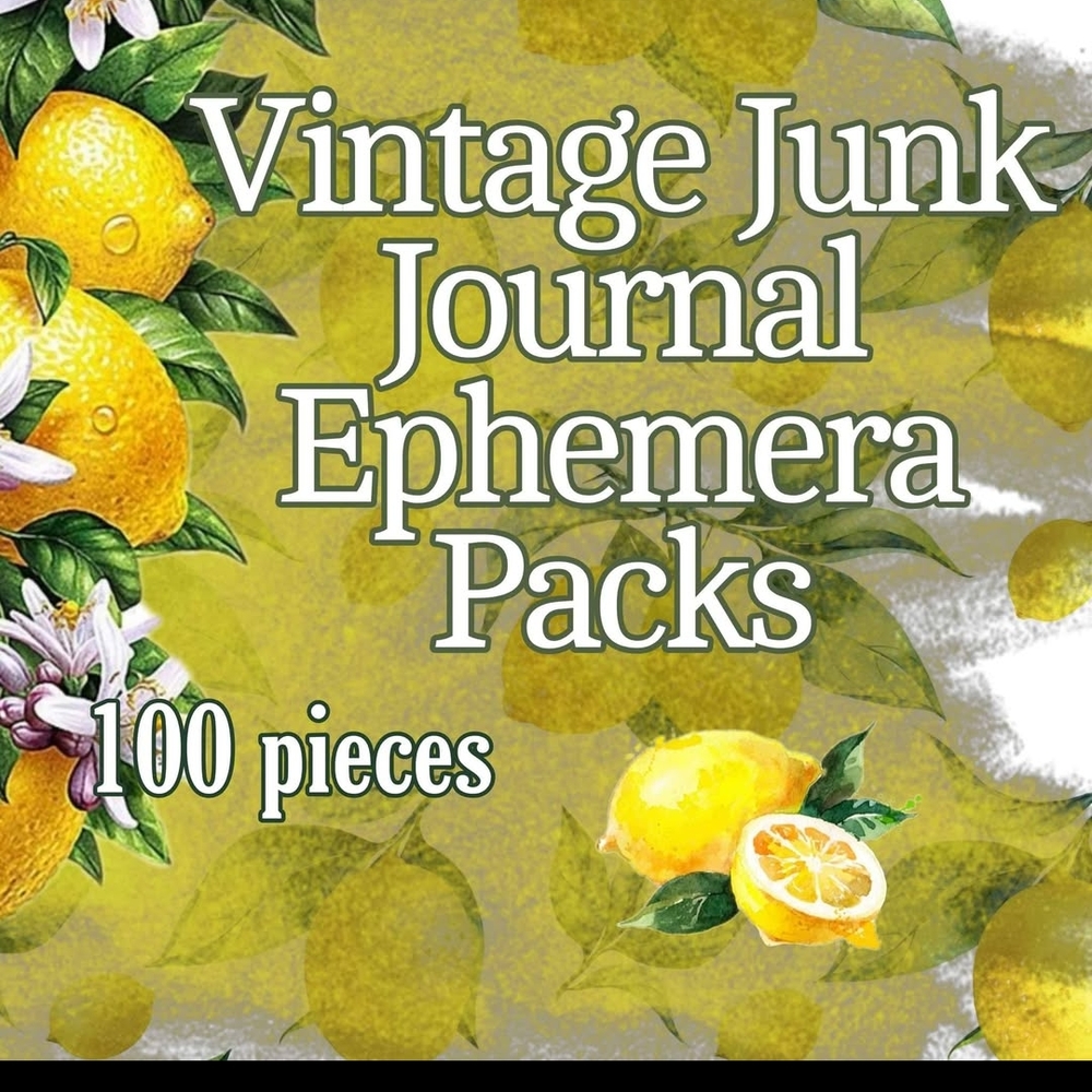 Vintage Junk Journal Ephemera Packs - Yellow